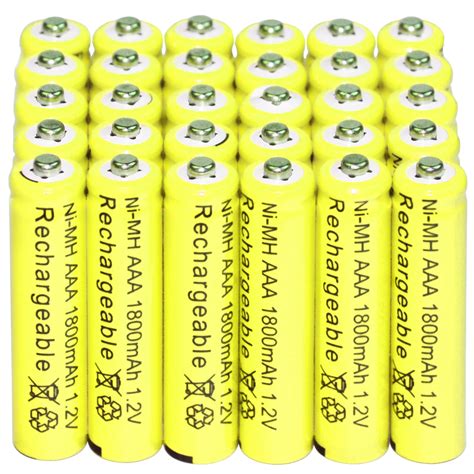 30x AAA batteries Bulk Nickel Cadmium Rechargeable battery 1800mAh 1.2V ...