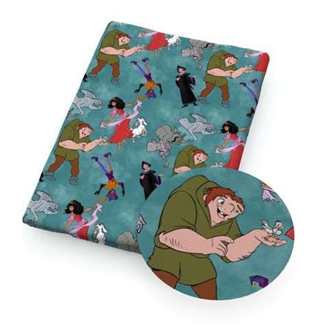 X Hunchback Of Notre Dame Cotton Fabric Remnant Disney Claude