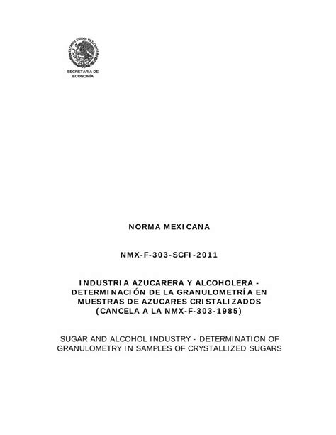 Pdf Norma Mexicana Nmx F Scfi Econom A Secretar A De