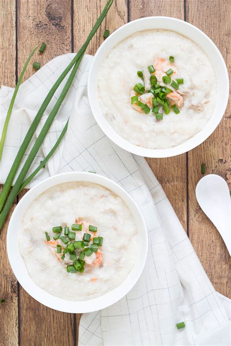 Cerdo Chino Y Gachas De Arroz Con Camarones Jook O Congee