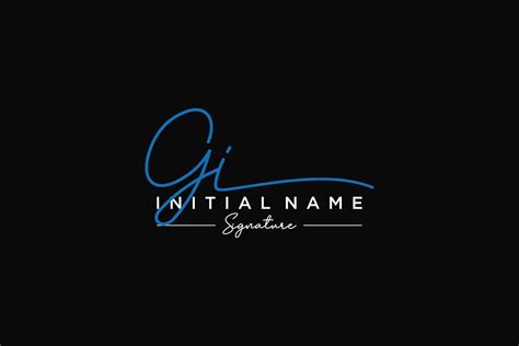 Initial GI Signature Logo Template Vector Hand Drawn Calligraphy