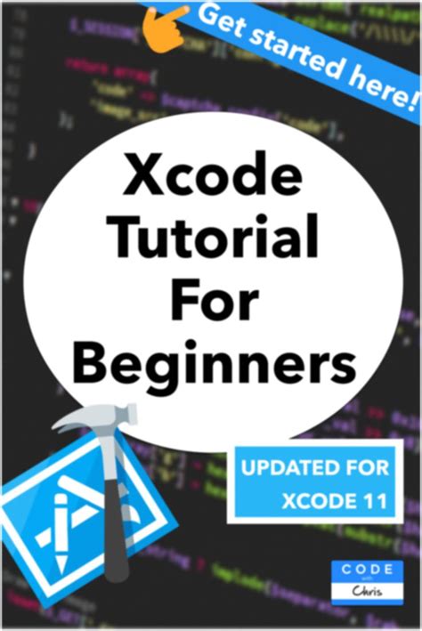 The Cover Of An Xcode Course For Beginners With Text Overlaying It