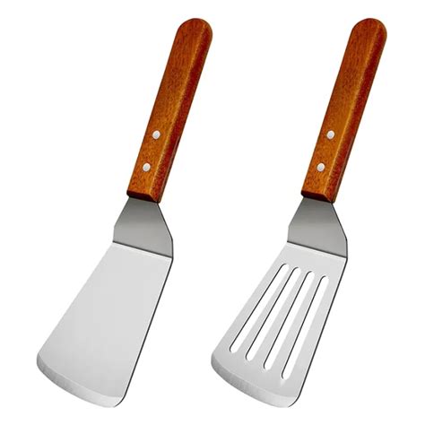 2Pcs Metal Spatulas Set Metal Spatula For Cast Iron Skillet Cooking