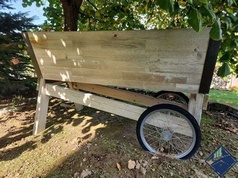 Wood And Metal Yard Cart Planter Decor On Wheels Estate Details