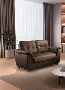 SOFA L DOHA MT TECIDO K K COURO MARROM LINHO NUDE Casa Guido Especialista Em