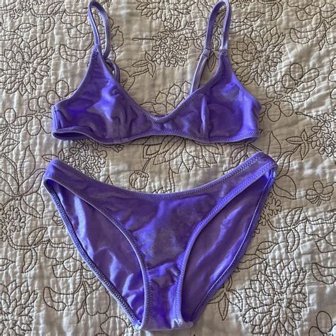 Triangl Bikini Maia Velvet Light Purple Zippo Depop