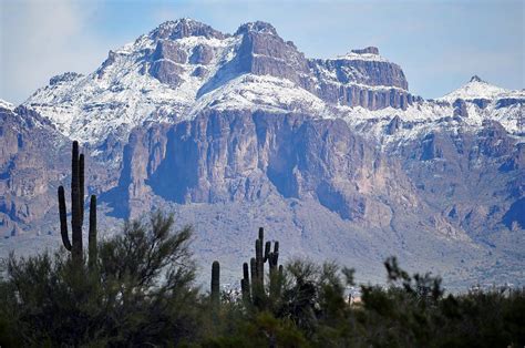 Superstition Mountain Covered In Snow Arizona The Grand Canyon St