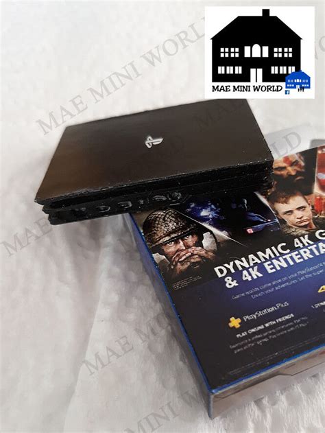 Ps4 Pro Miniature With Box And Controller Handmade Miniature 3d Ebay