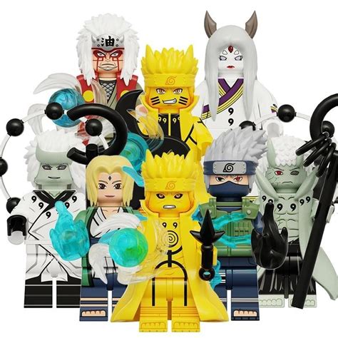 8pcs Naruto Sasuke Sakura Kakashi Obito Jiraiya Tsunade Anime Mini