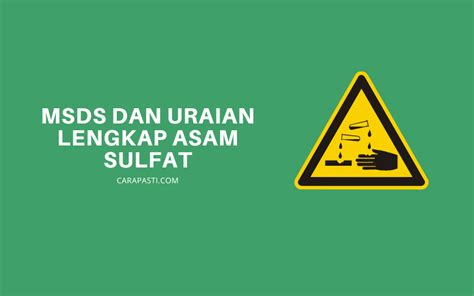 Msds Rumus Kimia Dan Kegunaan Asam Sulfat Carapasti