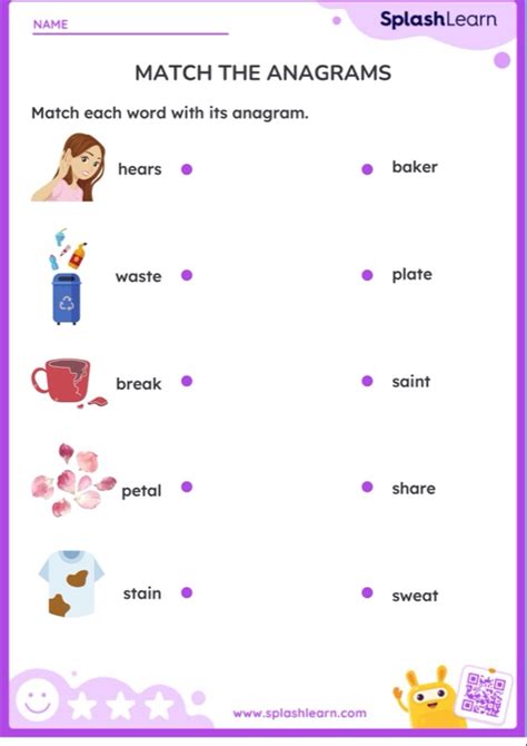 Match The Anagrams Worksheet