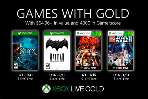 Juegos Gratis Para Xbox One Y Xbox 360 En Enero De 2020 Con Gold