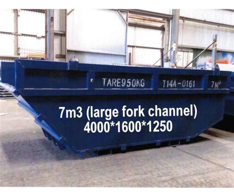 T14a 7m3 Marrel Skip Bins Truck Metal Scrap Containers With Crane And