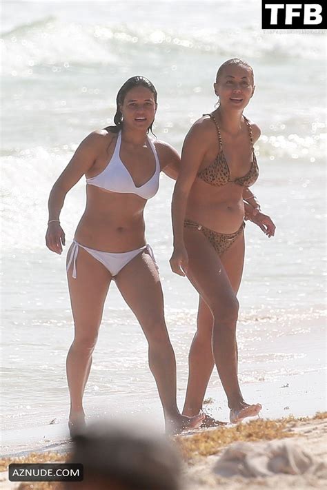 Michelle Rodriguez Shows Off Her Body While Taking A Dip With Mystery Blonde In Mexico AZNude