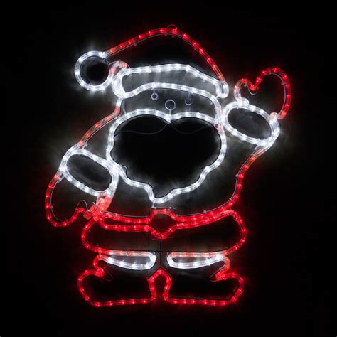 LED Waving Santa, Red and White Lights