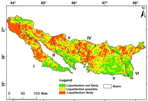 Liquefaction Susceptibility Map For The Basins I Gandak Ii Burhi