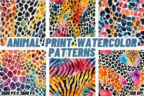 Animal Print Watercolor Patterns Graphic by FabriCraft · Creative Fabrica