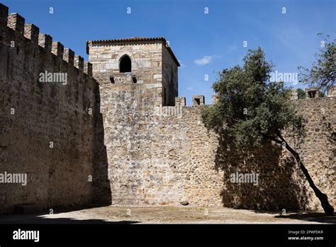 Inside Castelo de São Jorge, the castle in Lisbon, Portugal Stock Photo ...