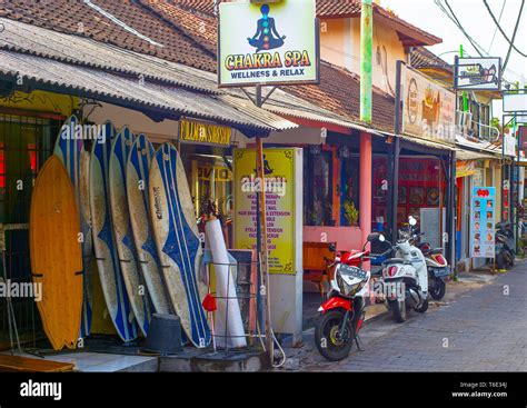 Kuta Street Shops Bali Island Stock Photo Alamy