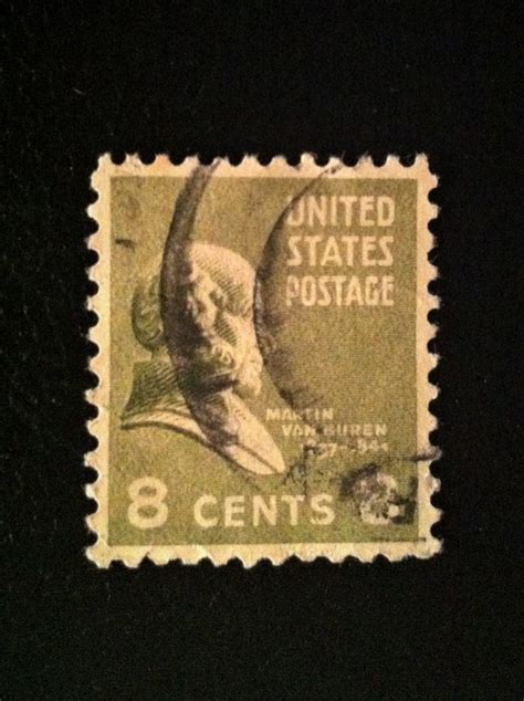 Rare President Martin Van Buren 8 Cent Stamp Olive Green Vf Etsy