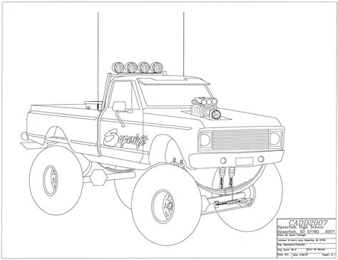 Lifted Truck Drawing Step By Step Warehouse Of Ideas