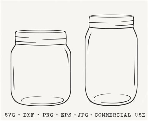 Glass Jars Svg Ball Jar Glass Jar Cut File Mason Jars Etsy