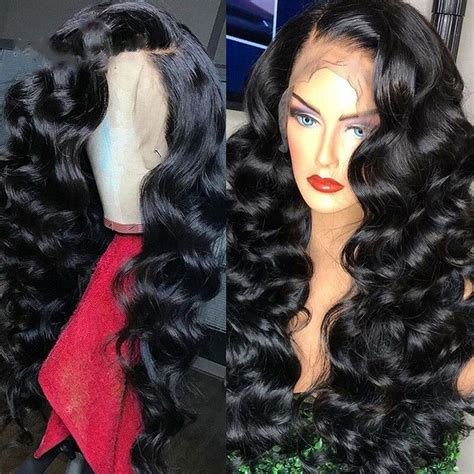 Buy Black Loose Body Wave Brazilian Human Hair Wig Lace Front Wigs Pre Plucked At Affordable