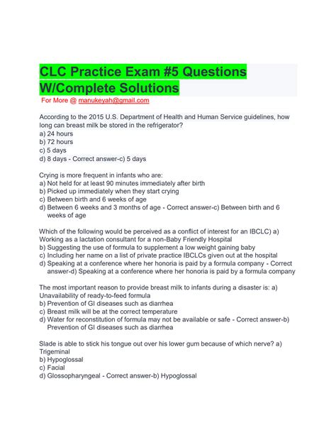 SOLUTION Clc Practice Exam 5 Questions W Complete Solutions Studypool