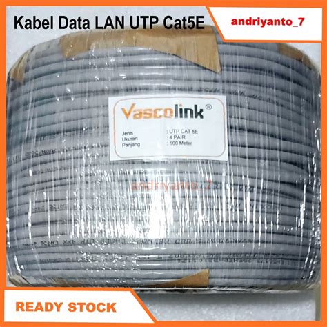 Jual Kabel LAN UTP Cat 5E VASCOLINK 100 Meter Shopee Indonesia