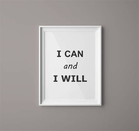 I Can and I Will Motivational Poster Fitness Motivation Typography ...