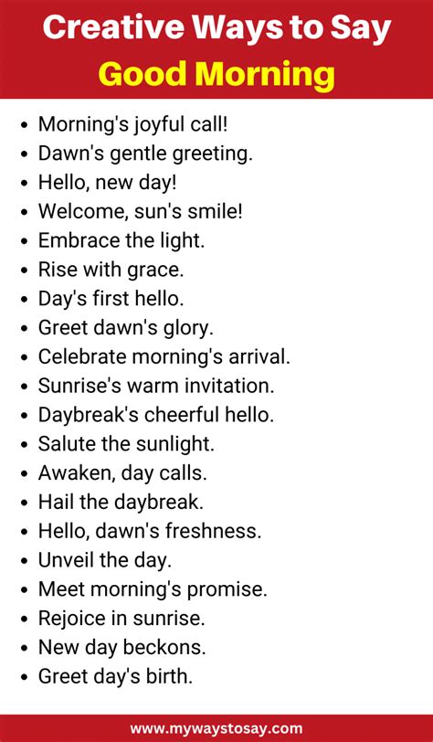 200 Creative And Funny Ways To Say Good Morning 2024