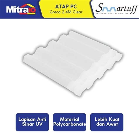 Jual Smartuff Atap Polycarbonat Greca 2 4 Meter Clear Shopee Indonesia