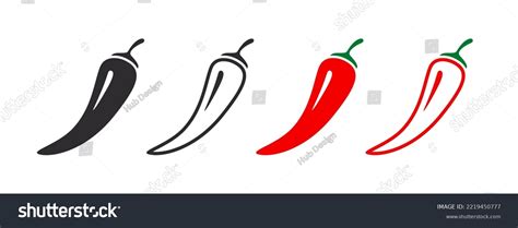 Hot Natural Chili Pepper Symbols Set Stock Vector Royalty Free Shutterstock