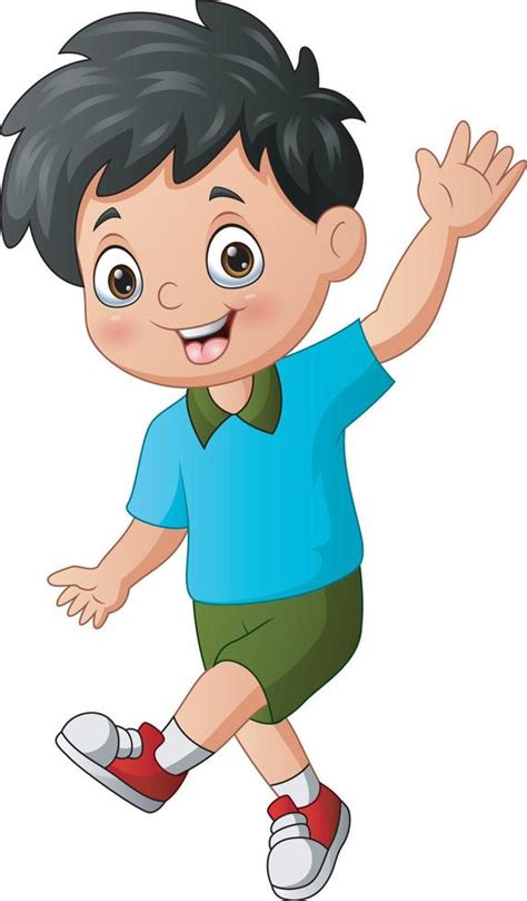 Cheerful A Boy On His Way To School 6634988 Vector Art At Vecteezy