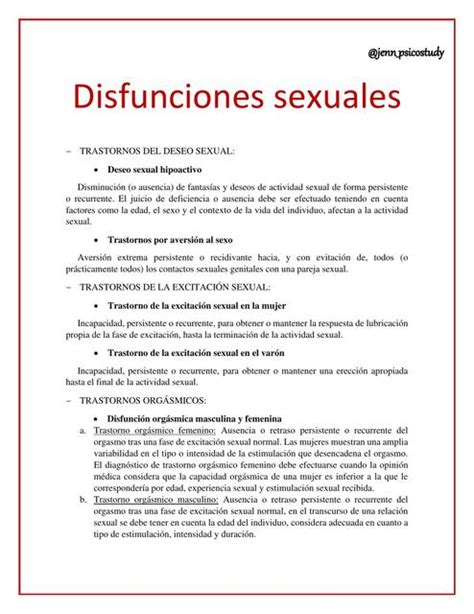 Disfunciones Sexuales Jenn Psicostudy Udocz