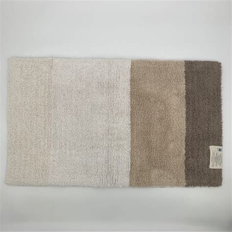 West Elm Bath West Elm Tan And White Stripe Color Block Bath Mat