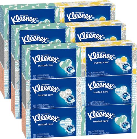 Amazon Kleenex Everyday Facial Tissues 210 Tissues Per Flat Box