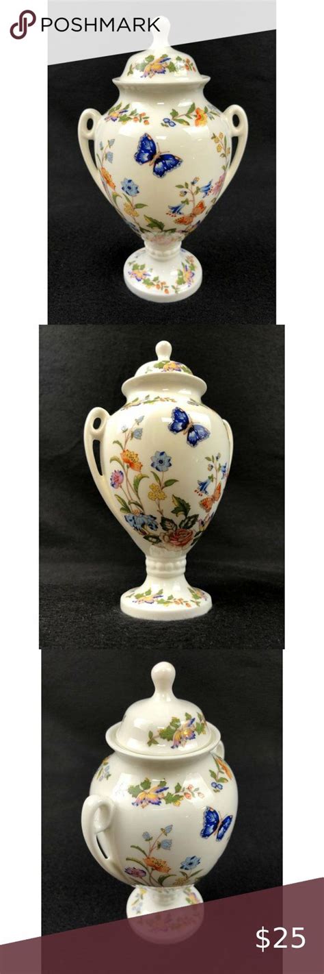 Aynsley Lidded Urn Cottage Garden Fine China England Flowers