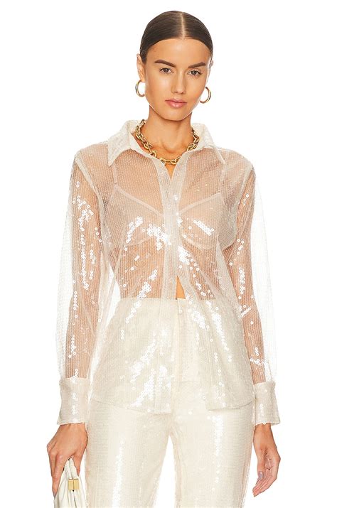 MORE TO COME Wyatt Button Down Top In Nude REVOLVE