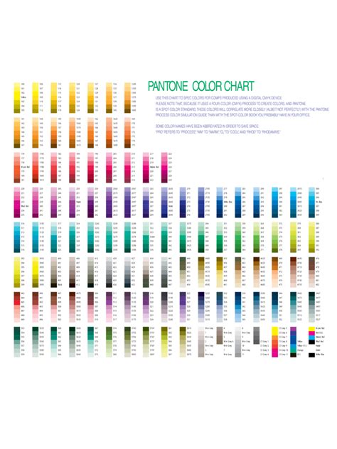 Pantone Color Chart Template - 5 Free Templates in PDF, Word, Excel ...