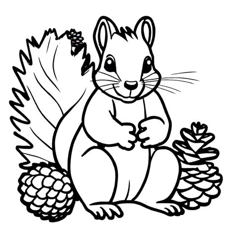 Squirrel With Pinecone Lulu Pages