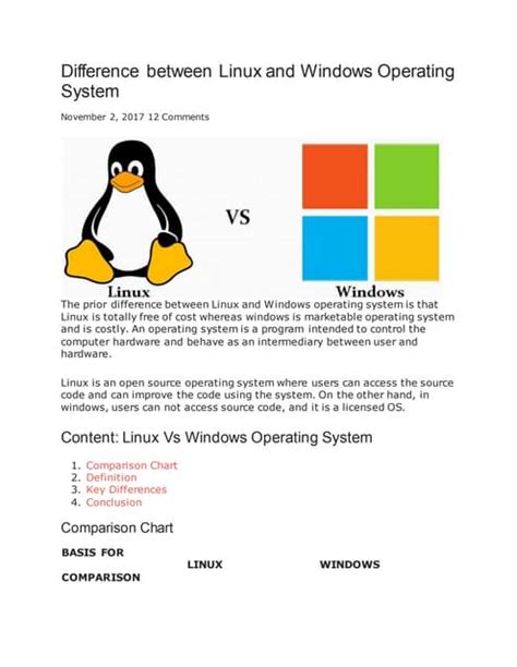 Difference Between Linux And Windows Operating System Pdf Free Download