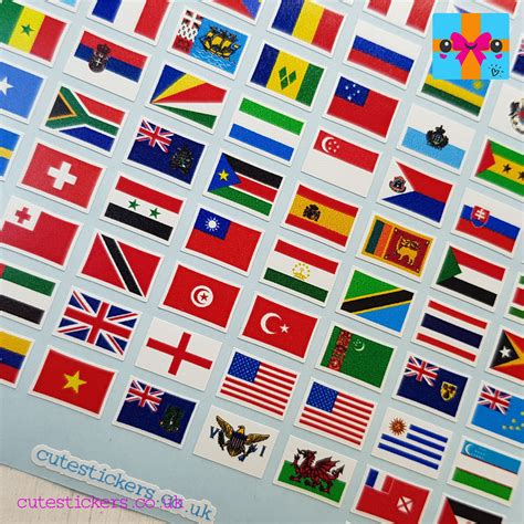 254 Flags Of The World Stickers World Flag Planner And Project Etsy Uk