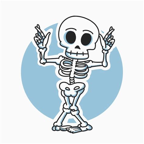 Premium Vector | Skeleton dancing cartoon character illustration