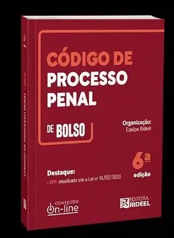 Livro Código De Processo Penal 6ª Edição 2024 Equipe Rideel 2024