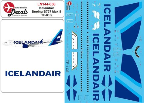 Lima November Decals LN144 656 Boeing 737 Max 8 Icelandair TF IC