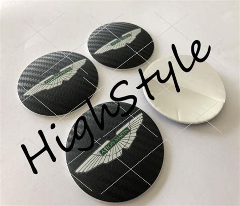 Metal Stickers Car Wheel Center Caps Stickers Set Of 4 Fit Aston Martin