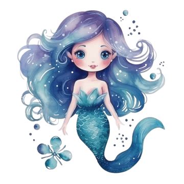 Cute Mermaid Illustration Mermaid Watercolor Mermaid Mermaid Illustration, Mermaid, Girl, Girl ...