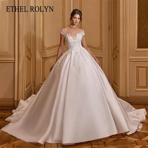 Ethel Rolyn A Line Wedding Dress Sweetheart Beaded Crystal Appliques