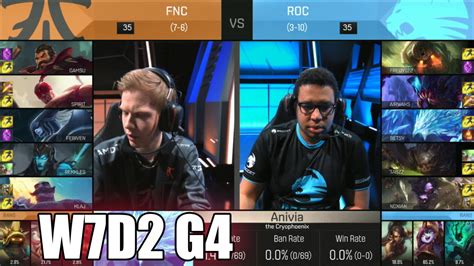 Fnatic Vs ROCCAT Week 7 Day 2 S6 EU LCS Spring 2016 ROC Vs FNC G2